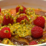 Simon Rimmer passionfruit and raspberry pudding recipe on Sunday Brunch
