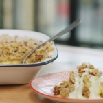 Lisa Faulkner apple crumble with pecan and hazelnuts recipe on John and Lisa’s Weekend Kitchen