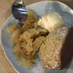 Simon Rimmer pear with ginger and maple pudding recipe on Sunday Brunch