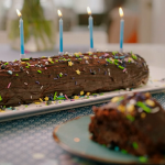 Nadiya Hussain chocolate lime roll Birthday cake recipe on Nadiya’s Time to Eat
