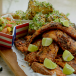 BBQ river fish with dirty corn and mango with avocado salsa recipe on Hairy Bikers: Route 66