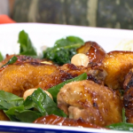 Phil Vickery chicken and pumpkin tray bake with spinach recipe on This Morning