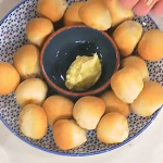 Juliet Sear pizza dough balls with garlic butter recipe on This Morning