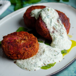 Simon Rimmer Beetroot and Feta Cakes recipe on Sunday Brunch
