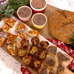 Clodagh McKenna Christmas Canapes with caramelised pears and blue cheese recipe on This Morning