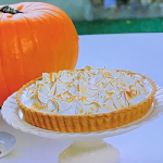 Juliet Sear spiced pumpkin pie with a meringue topping recipe on Beautiful Baking with Juliet Sear
