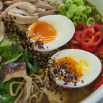 Tom Kerridge chicken with miso and mushroom ramen broth recipe on Lose Weight and Get Fit with Tom Kerridge