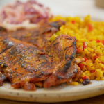Tom Kerridge peri-peri chicken with dirty rice and coleslaw recipe on Lose Weight and Get Fit with Tom Kerridge
