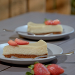 Ian and Henry’s New York Style Baked Strawberry Cheesecake recipe on Living On The Veg