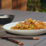 Ian and Henry’s Crispy Chilli Tofu with special fried rice recipe on Living On The Veg