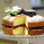 James Martin Victoria sponge with duck eggs and homemade blackberry jam recipe on James Martin’s Islands To Highlands