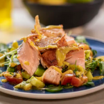 John Torode seared salmon and lentils salad with with watercress recipe on John and Lisa’s Weekend Kitchen