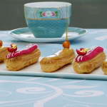 Prue Leith salted caramel and raspberry eclairs recipe on The Great British Bake Off 2020