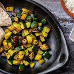 Asma Khan courgette sabzi with rice and roti recipe on Sunday Brunch