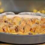 Anton Du Beke rum and raisin bread and butter pudding with custard recipe on Ainsley’s Food We Love
