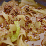 Nigella Lawson wide noodles with lamb shanks aromatic broth recipe on Nigella’s Cook, Eat, Repeat