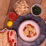 Ruby Bhogal baked pasta shells recipe on Steph’s Packed Lunch