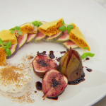 Marcus Wareing poached figs with honeycomb and flavoured cream recipe on Masterchef The Professionals