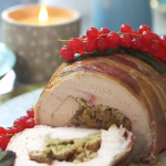 Lisa Faulkner Christmas rolled stuffed turkey breast with sage and onion stuffing recipe on Lorraine