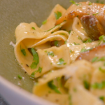 Angela Hartnett tagliatelle pasta with cep mushrooms recipe on Simply Raymond Blanc