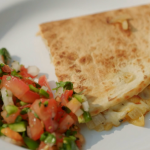 Rick Stein Mexican quesadillas pancake with Cornish Gouda cheese, apples, onions and salsa recipe on Rick Stein’s Cornwall