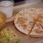 Jimmy Doherty quesadillas with pineapple salsa and guacamole recipe on Jamie and Jimmy’s Friday Night Feast