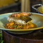 James Martin prawn jalfrezi with grilled prawns and pan fried cod recipe on James Martin’s Saturday Morning