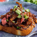 Simon Rimmer Crispy Mushrooms On Toast with with miso butter recipe on Sunday Brunch