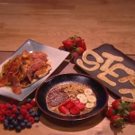 Simon Rimmer American style pancake with blueberries and cottage cheese recipe on Steph’s Packed Lunch