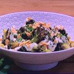 Jack Stein charred broccoli and broad bean salad with ranch dressing recipe on Steph’s Packed Lunch