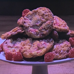Ruby Bhogal raspberry and white chocolate cookies recipe on Steph’s Packed Lunch
