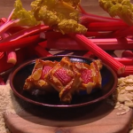 John Whaite rhubarb and almond puff pastry diamonds recipe on Steph’s Packed Lunch