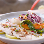 Nisha Katona poached fish parcel with hazelnut butter and vegetables recipe on A Taste of Italy