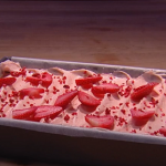 John Whaite strawberry jelly cake traybake recipe on Steph’s Packed Lunch