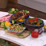 Phil Vickery finger-licking chicken with a macaroni salad and stuffed peppers recipe on This Morning