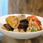 Theo Randall Venetian fish stew with clams, mussels, monkfish, red mullet and sea bass recipe on Saturday Morning