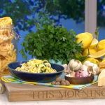 Clodagh McKenna quick and easy lemon fettuccine pasta with cream and Parmesan cheese recipe on This Morning