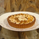 Matt Tebbut banoffee tart with chocolate pastry and caramel filling recipe on Saturday Kitchen