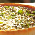 Briony May Williams summer quiche with asparagus, peas, goat’s cheese and mint recipe