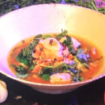Freddy Forster bacon and smoked lentils stew with herd dumplings recipe on Steph’s Packed Lunch