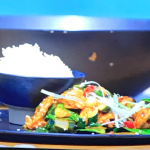 Ainsley Harriott gochujang and ginger stir-fried pork with greens recipe on Ainsley’s Good Mood Food
