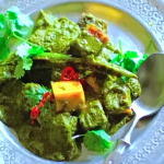 Jamie Oliver golden paneer cheese with spinach sauce and mango chutney recipe