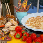 Jane Dunn bonfire bake with toffee apples and chocolate bark recipe on This Morning