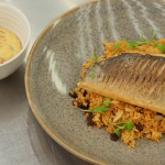 Marcus Wareing sea bream with couscous and red pepper mayonnaise on Masterchef The Professionals