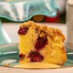 Lisa Faulkner and John Torode apple and blackberry crumble cake recipe on John and Lisa’s Weekend Kitchen