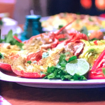 Shelina Permalloo lobster with tamarind, cinnamon rice and mango salad on Kirstie’s Handmade Christmas