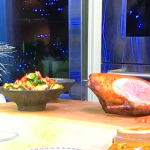 Peter Lloyd Cantonese Style Roast Duck Crown with Crispy Brussels Sprouts, Lemongrass Honey, Ginger and Butternut Puree recipe on James Martin’s Saturday Morning