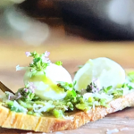 Jamie Oliver mozzarella toast with rosemary and a mixed herb and pistachios pesto recipe