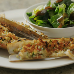 Rick Stein grilled razor clams with breadcrumbs, garlic, chilli, parsley and a seaweed salad recipe on Rick Stein Cornwall