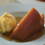 Rick Stein Saint Martin’s honey pudding with Cornish ice cream and butterscotch sauce recipe on Rick Stein’s Cornwall